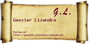 Geszler Lizandra névjegykártya